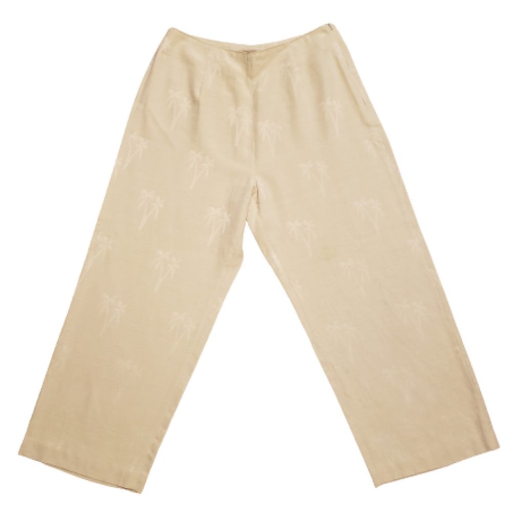 Tiki Classics 100% Silk Pants Yellow Women's 8 Summer Breathable Classic Modest